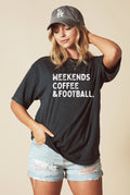 Weekends Coffee and Football Mineral Washed Graphic - Adult & Kids T-Shirts, Sweatshirts & Hoodies apparel design preview 1