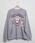 Mississippi State Bulldogs Patch Gray Thrifted - Adult & Kids T-Shirts, Sweatshirts & Hoodies apparel design preview 1