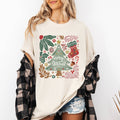 Merry Christmas, Green Floral, Flowers, Xmas - Adult & Kids T-Shirts, Sweatshirts & Hoodies apparel design preview 1