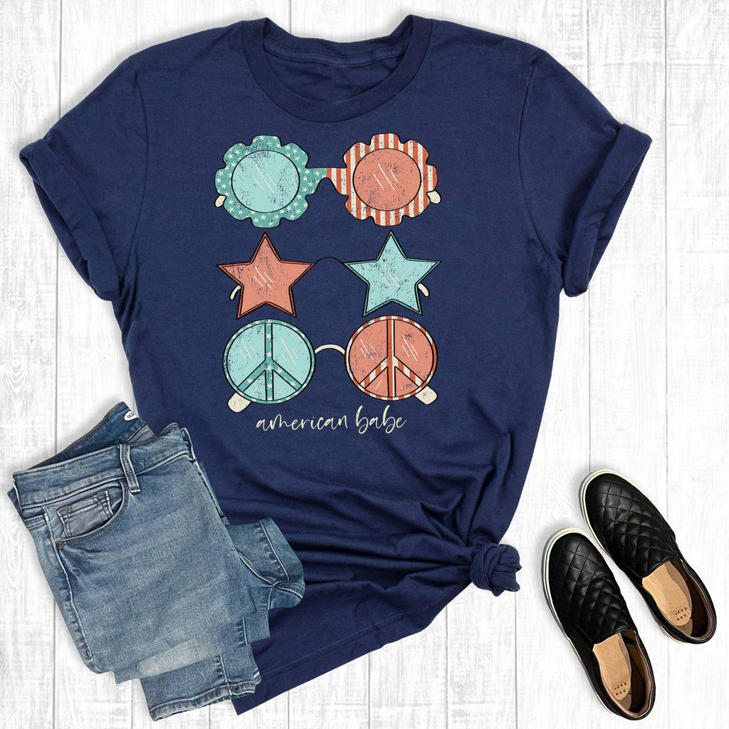 July 4th American Babe Graphic - Adult & Kids T-Shirts, Sweatshirts & Hoodies apparel design preview 1