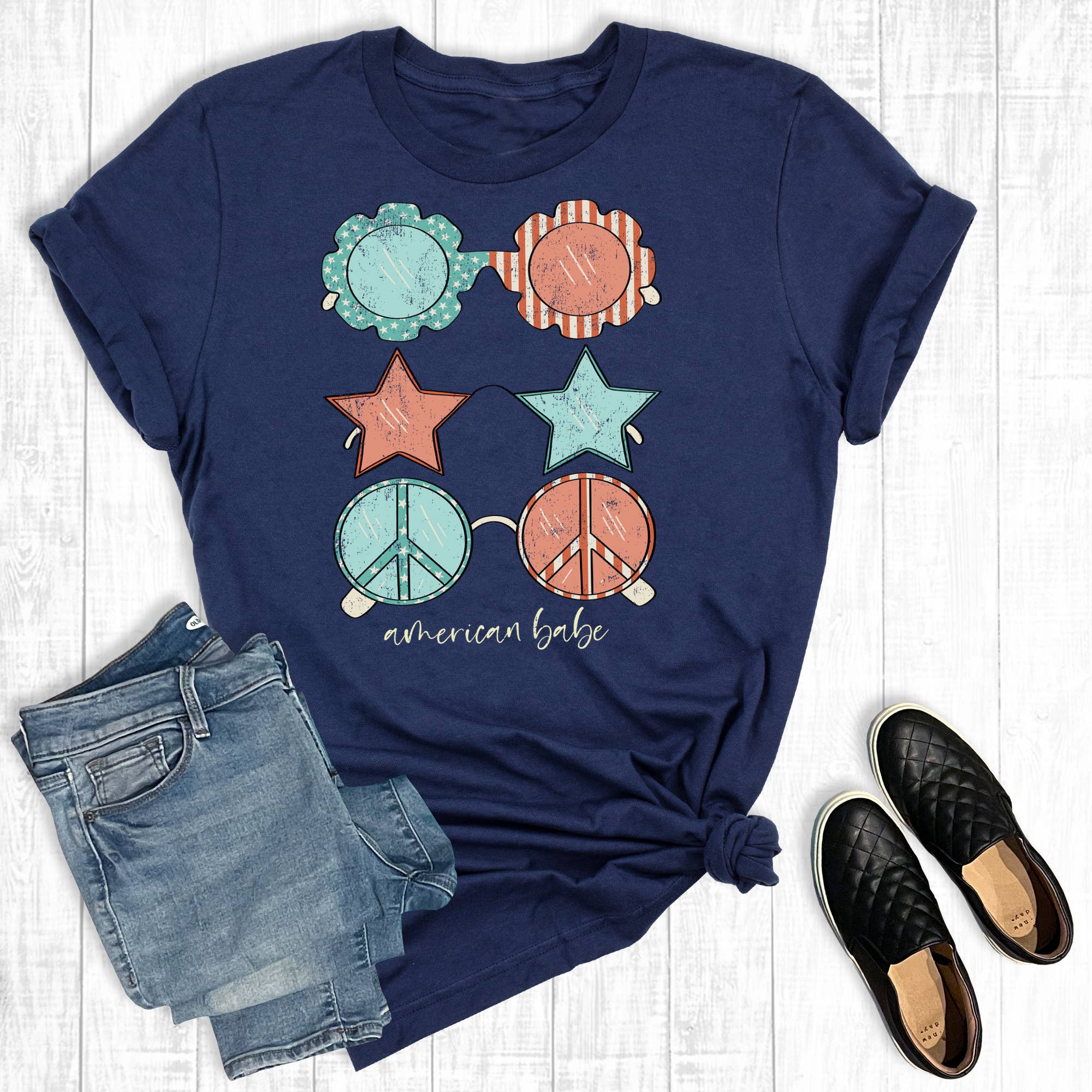 July 4th American Babe Graphic - Adult & Kids T-Shirts, Sweatshirts & Hoodies apparel design preview 1