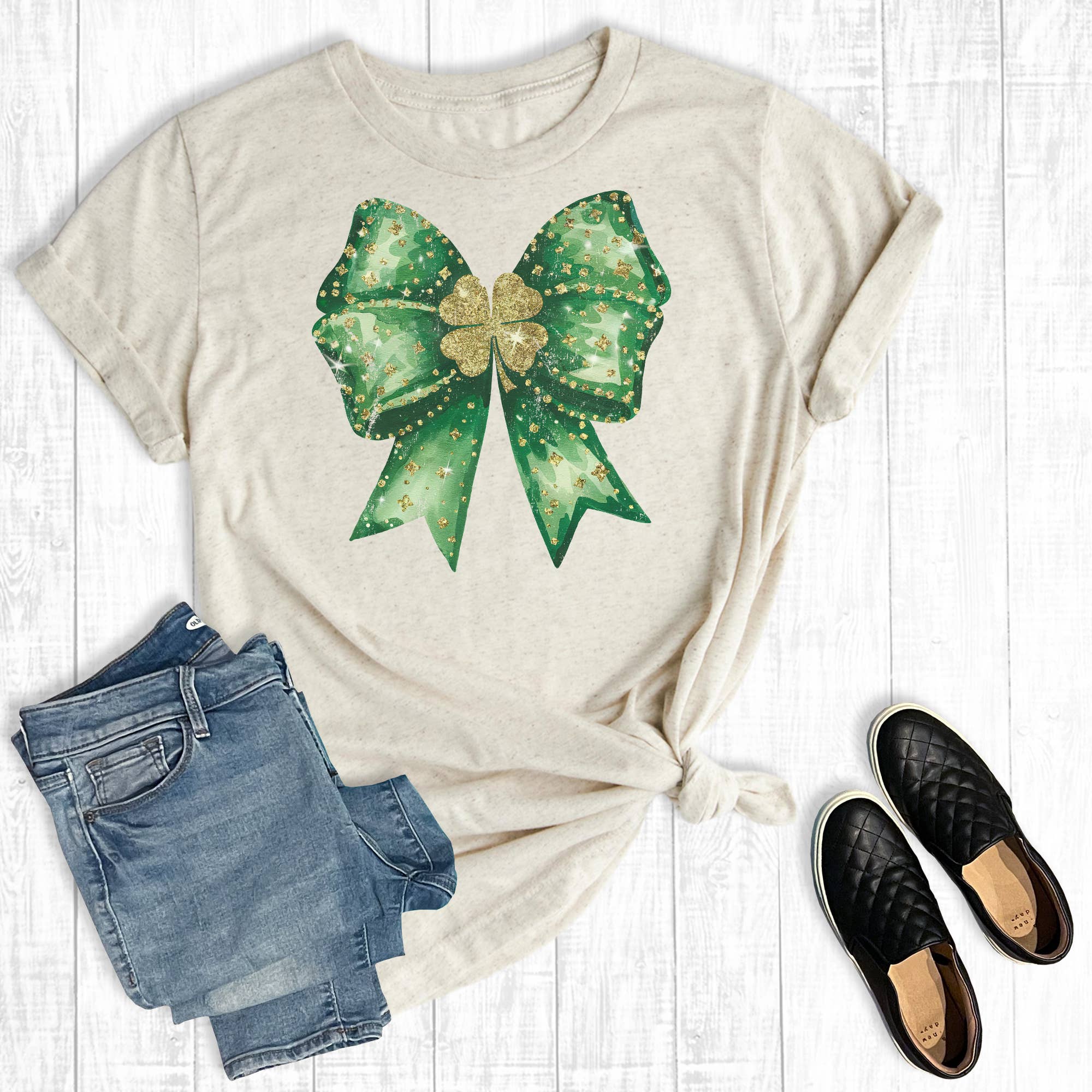 St Paddy's Day Coquette Bow Graphic - Adult & Kids T-Shirts, Sweatshirts & Hoodies apparel design preview 1