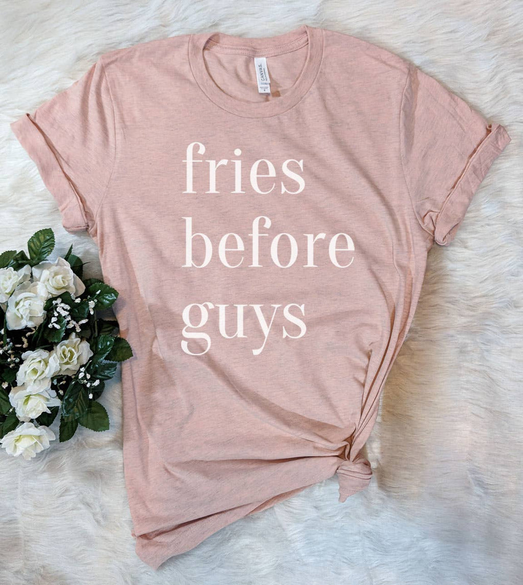 Fries Before Guys Funny Cute Sassy Nerd - Adult & Kids T-Shirts, Sweatshirts & Hoodies apparel design preview 1