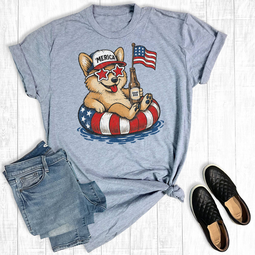 4th of July Patriotic Corgi Graphic - Adult & Kids T-Shirts, Sweatshirts & Hoodies apparel design preview 1