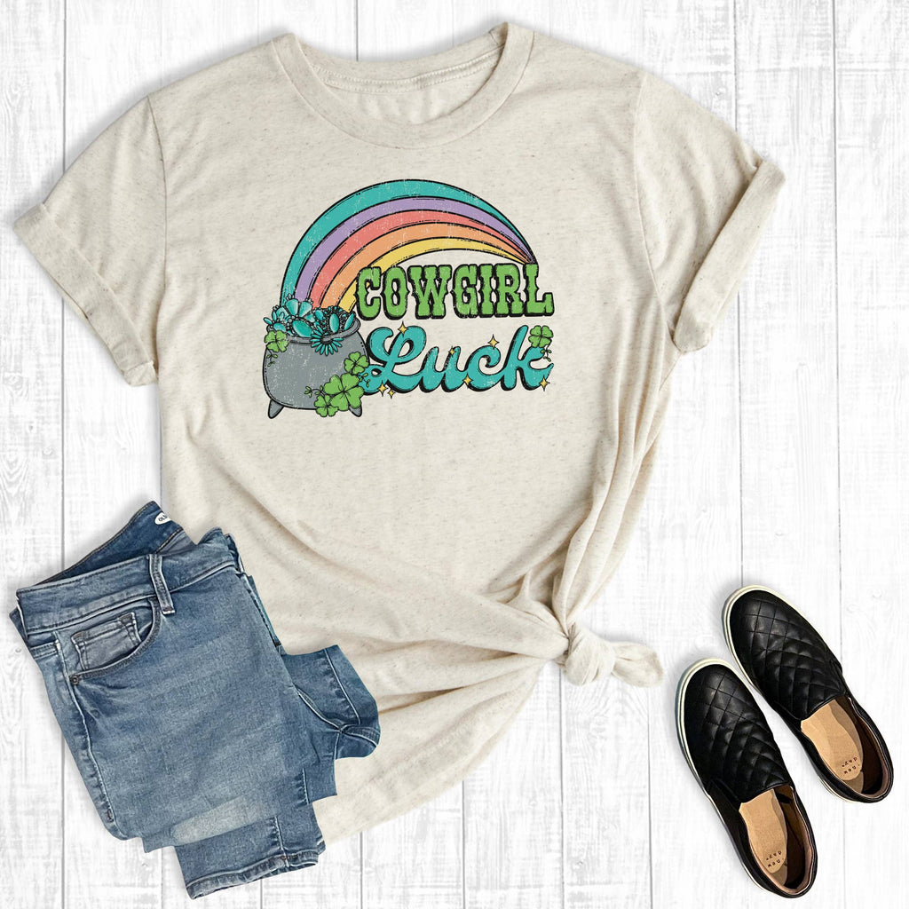 Western St. Patrick's Day Cowgirl Luck Graphic - Adult & Kids T-Shirts, Sweatshirts & Hoodies apparel design preview 1