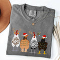 Christmas Chickens in A Row, Chicken Lovers Farm Life - Adult & Kids T-Shirts, Sweatshirts & Hoodies apparel design preview 1