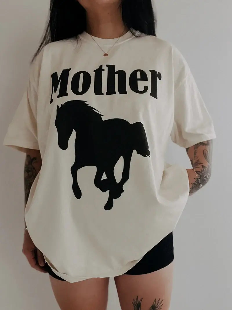 Mother Stallion Western Mom Graphic Ivory - Adult & Kids T-Shirts, Sweatshirts & Hoodies apparel design preview 1