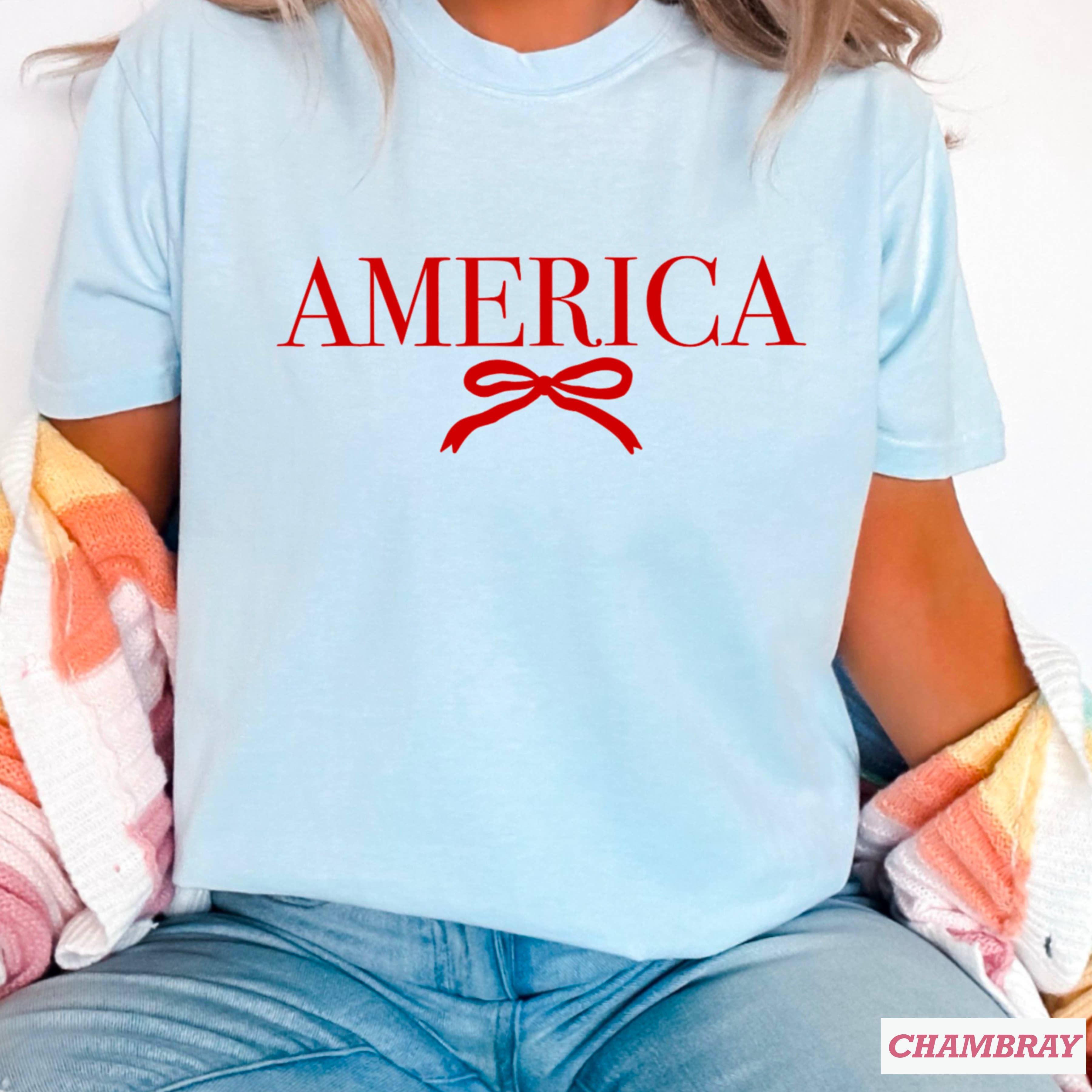America Coquette July 4th Graphic Comfort Color - Adult & Kids T-Shirts, Sweatshirts & Hoodies apparel design preview 1