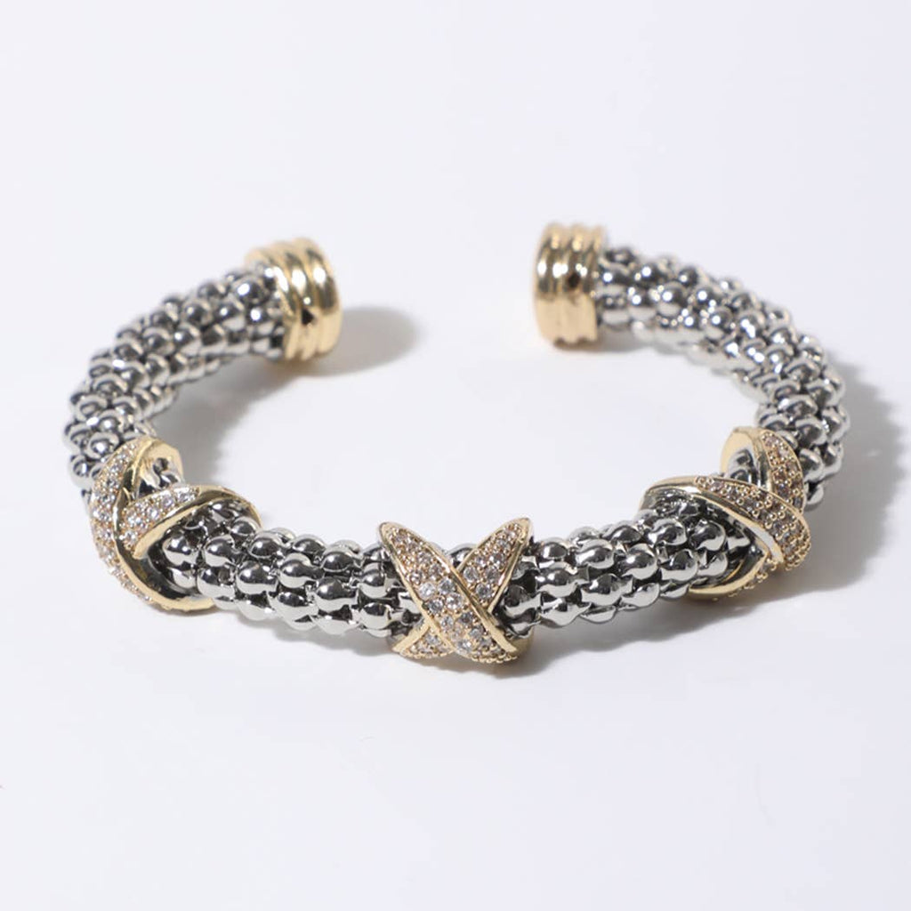 3 Cz Pave with X Accents Textured Cuff Bracelet - Adult & Kids T-Shirts, Sweatshirts & Hoodies apparel design preview 1