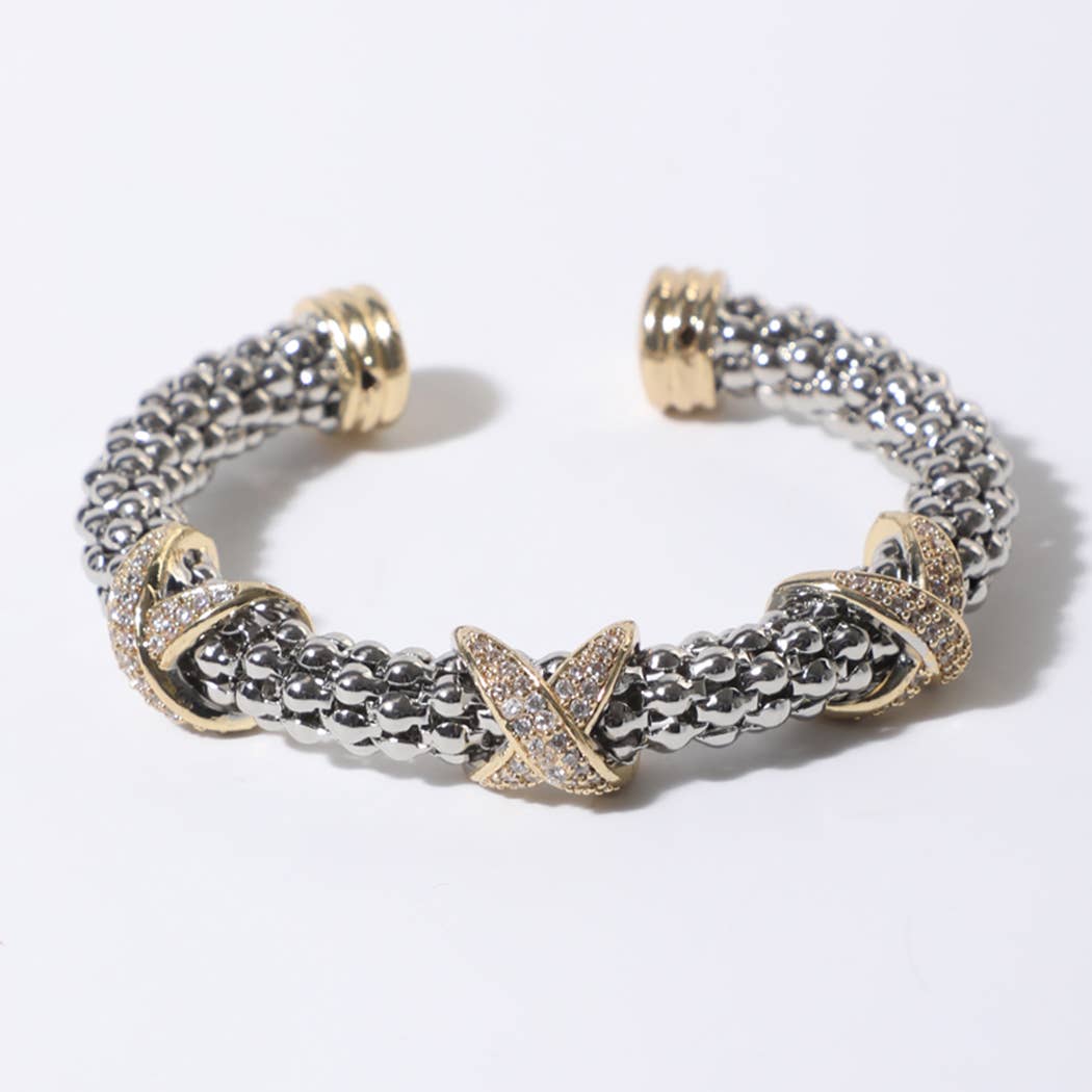 3 Cz Pave with X Accents Textured Cuff Bracelet - Adult & Kids T-Shirts, Sweatshirts & Hoodies apparel design preview 1