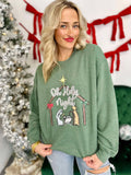 Oh Holy Night Nativity Manger Dtf - Adult & Kids T-Shirts, Sweatshirts & Hoodies apparel design preview 1