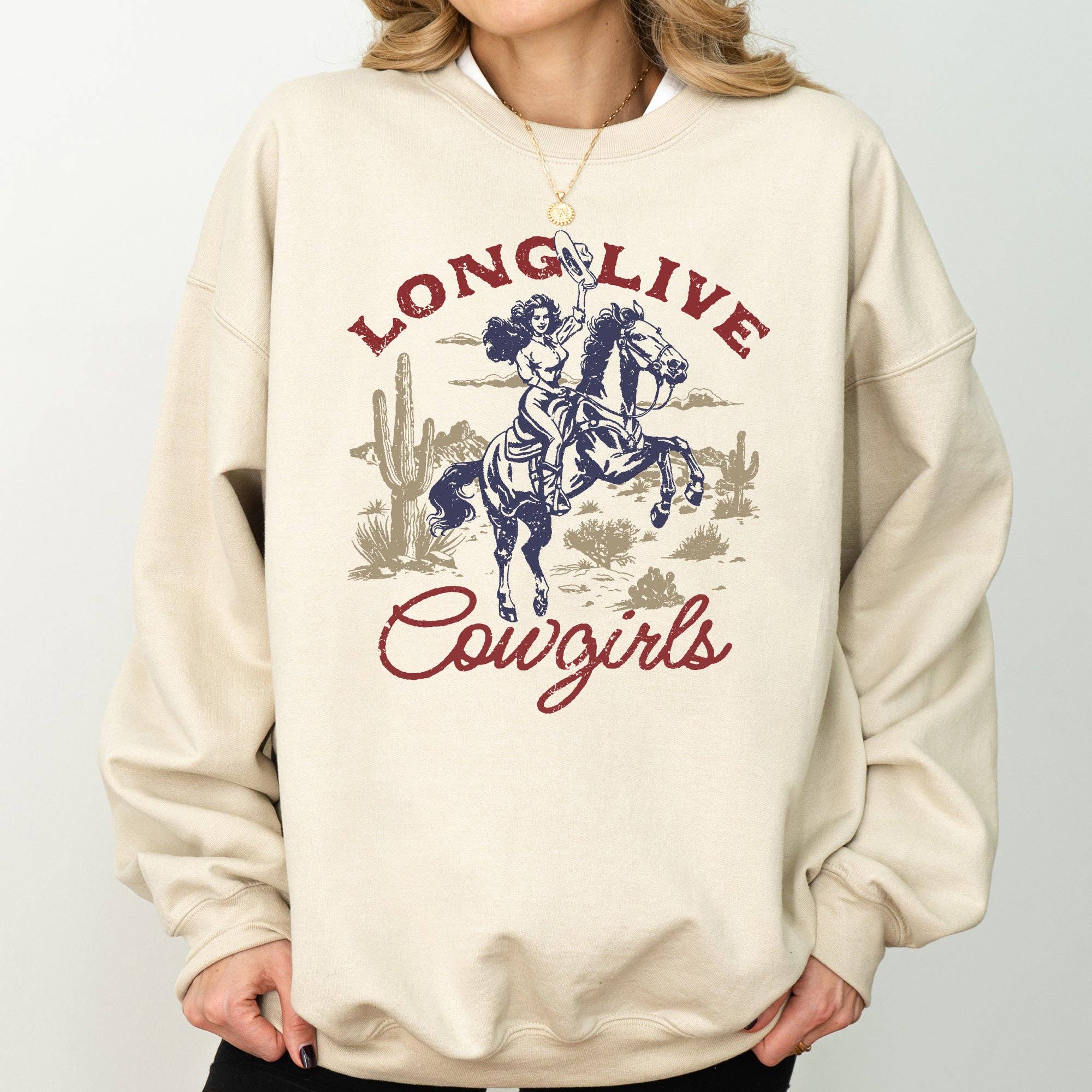 Long Live Cowgirls, Horse, Cowboy Western Country - Adult & Kids T-Shirts, Sweatshirts & Hoodies apparel design preview 1