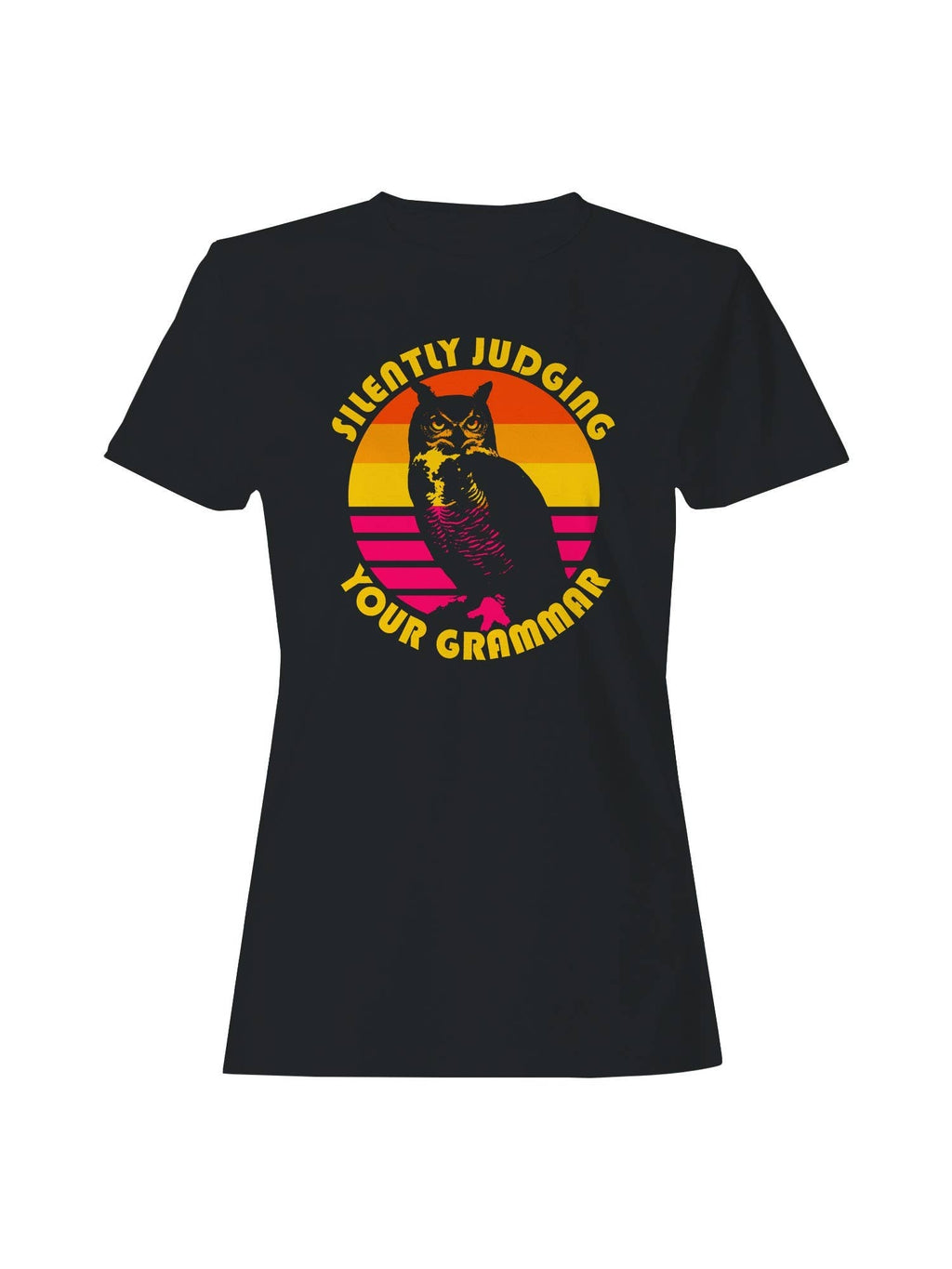Silently Judging Your Grammar Owl Women's - Adult & Kids T-Shirts, Sweatshirts & Hoodies apparel design preview 1