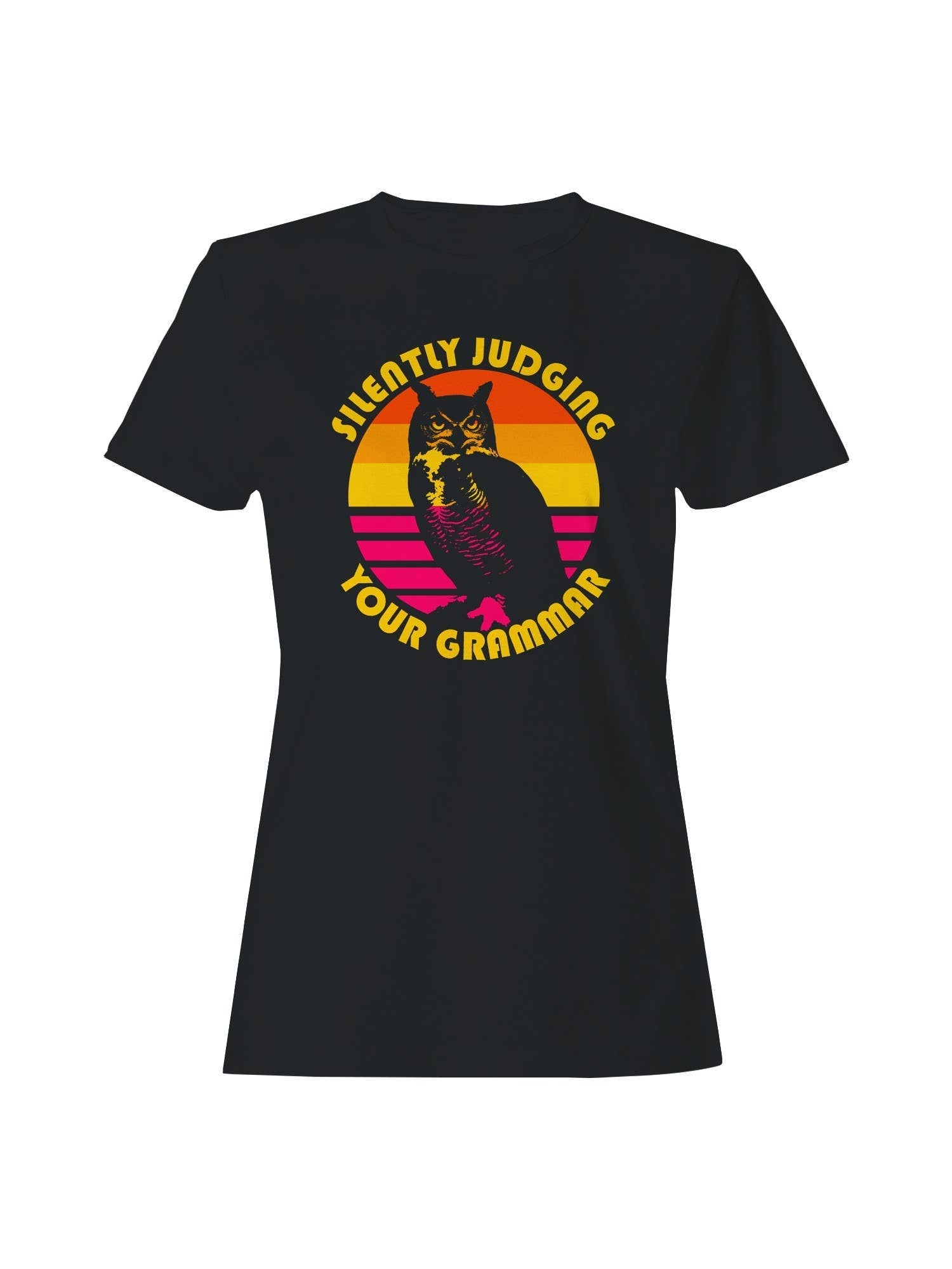 Silently Judging Your Grammar Owl Women's - Adult & Kids T-Shirts, Sweatshirts & Hoodies apparel design preview 1