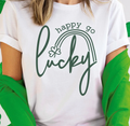 Happy Go Lucky Saint Patty's 2 Color Options - Adult & Kids T-Shirts, Sweatshirts & Hoodies apparel design preview 1