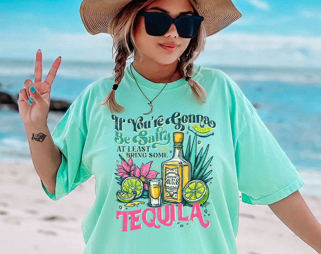 Salty Bring Tequila Funny Summer Beach Comfort C - Adult & Kids T-Shirts, Sweatshirts & Hoodies apparel design preview 1
