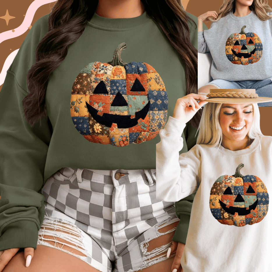 Patchwork Pumpkin and - Adult & Kids T-Shirts, Sweatshirts & Hoodies apparel design preview 1