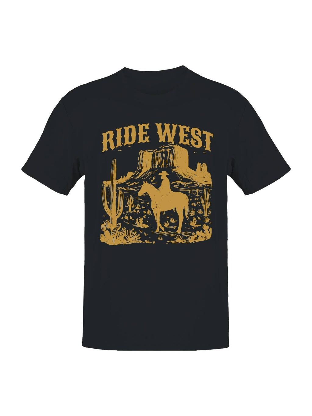 Ride West Cowboy Adventure Scene Men's - Adult & Kids T-Shirts, Sweatshirts & Hoodies apparel design preview 1