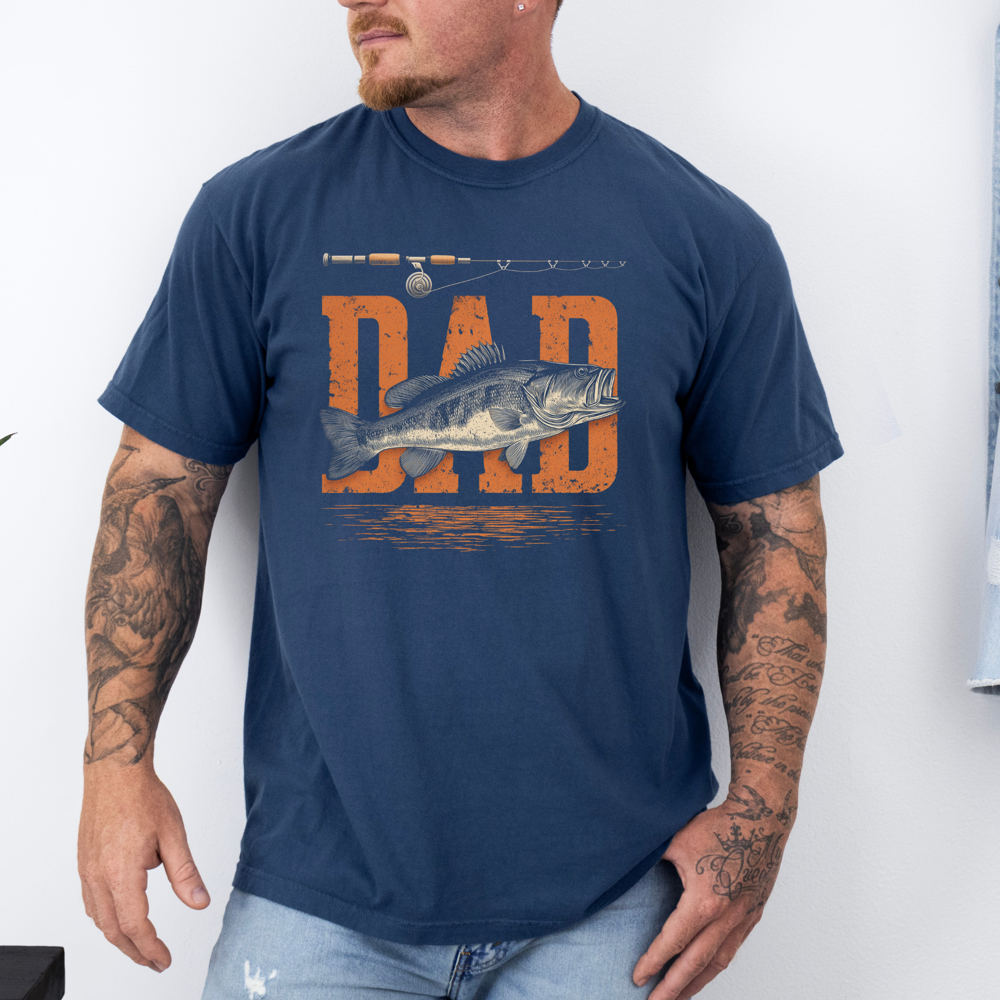 Fathers Day: Fishing Dad On Midnight Comfort Colors - Adult & Kids T-Shirts, Sweatshirts & Hoodies apparel design preview 1