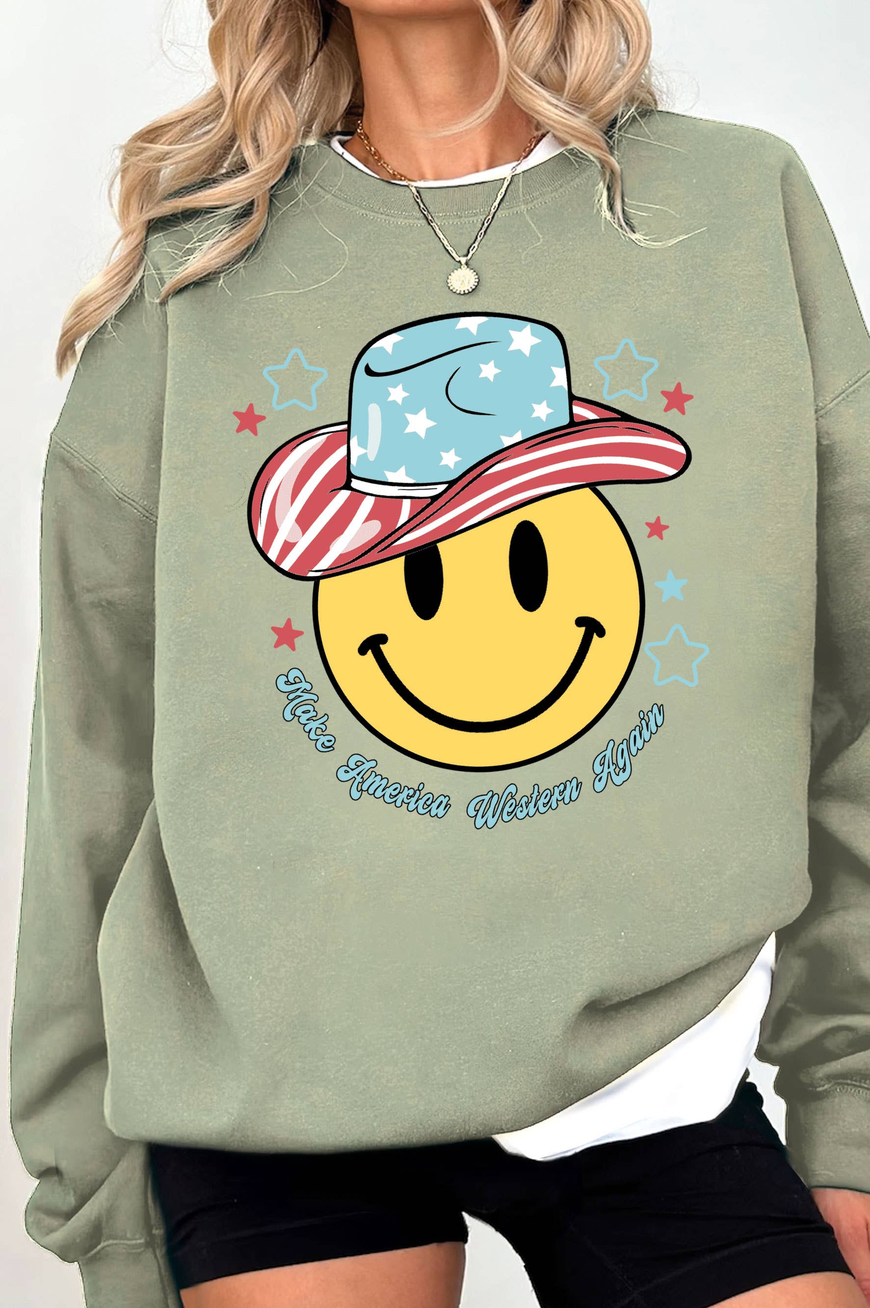 Make America Again Smile Cowboy Graphic Brushed - Adult & Kids T-Shirts, Sweatshirts & Hoodies apparel design preview 1