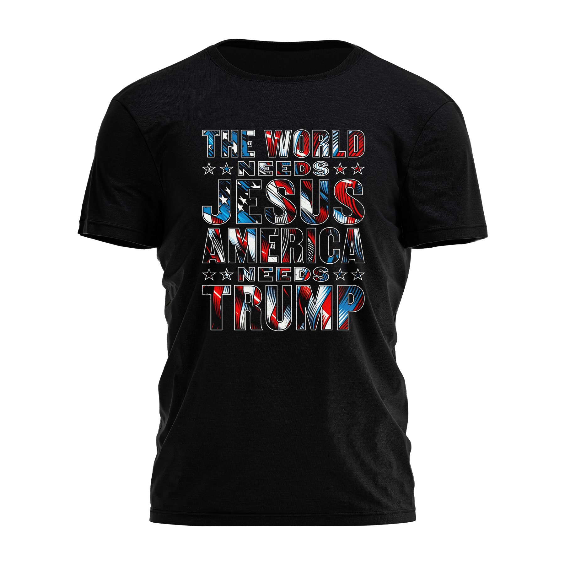 The World Needs Jesus America Trump - Adult & Kids T-Shirts, Sweatshirts & Hoodies apparel design preview 1