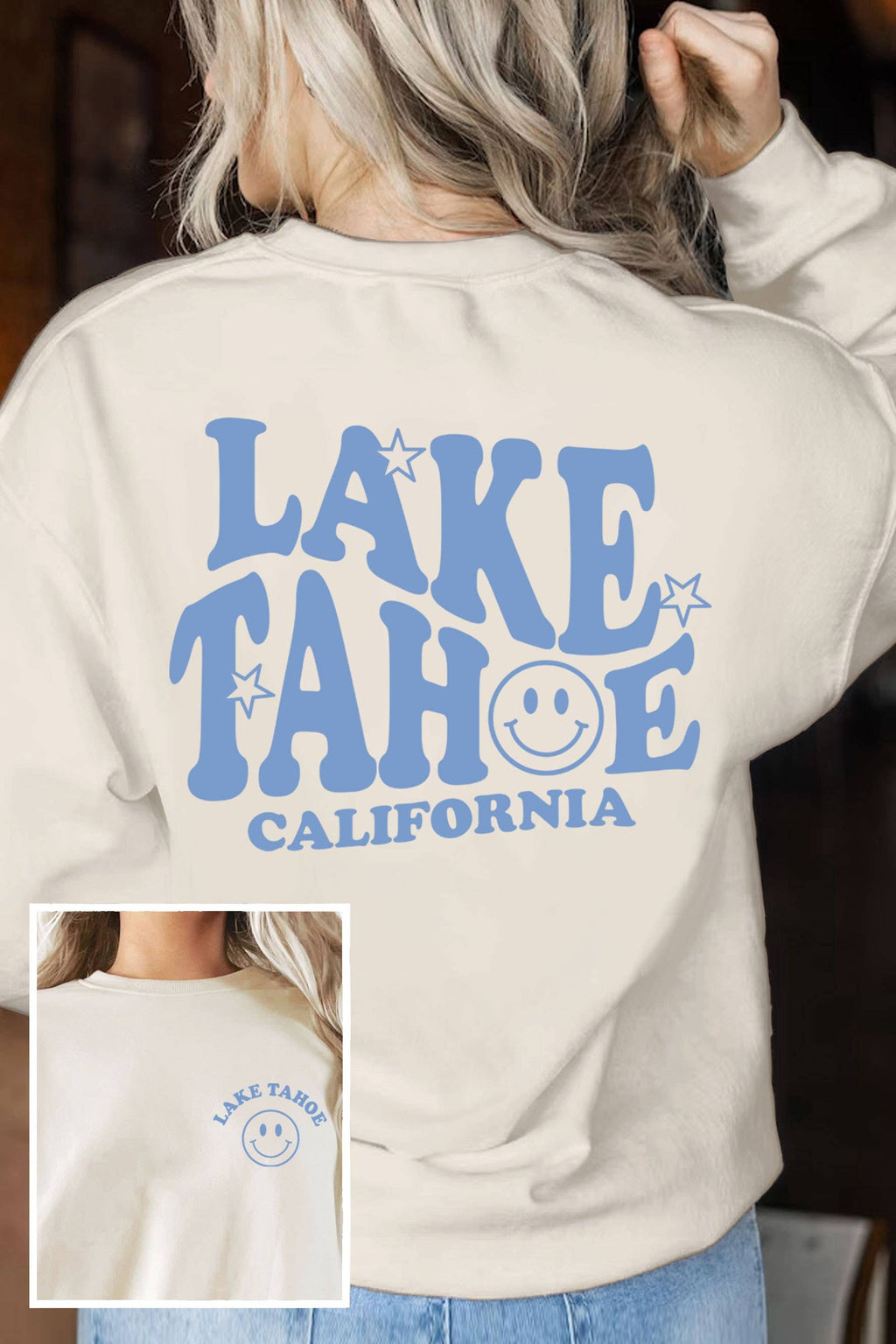 Lake Tahoe Smile California F B Graphic Terry - Adult & Kids T-Shirts, Sweatshirts & Hoodies apparel design preview 1