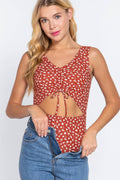 0126 Fitted Sleeveless Cut Out Ruched Print Bodysuit - Adult & Kids T-Shirts, Sweatshirts & Hoodies apparel design preview 1