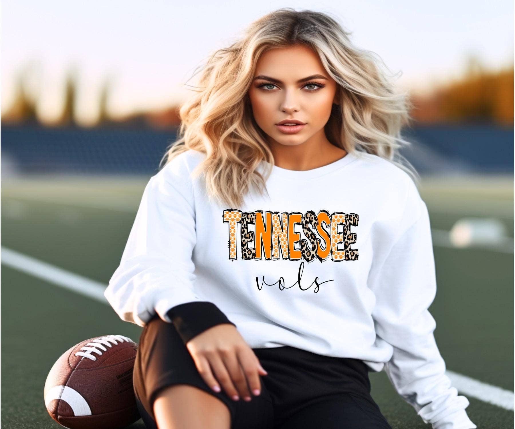 Tennessee Vols Leopard Football - Adult & Kids T-Shirts, Sweatshirts & Hoodies apparel design preview 1