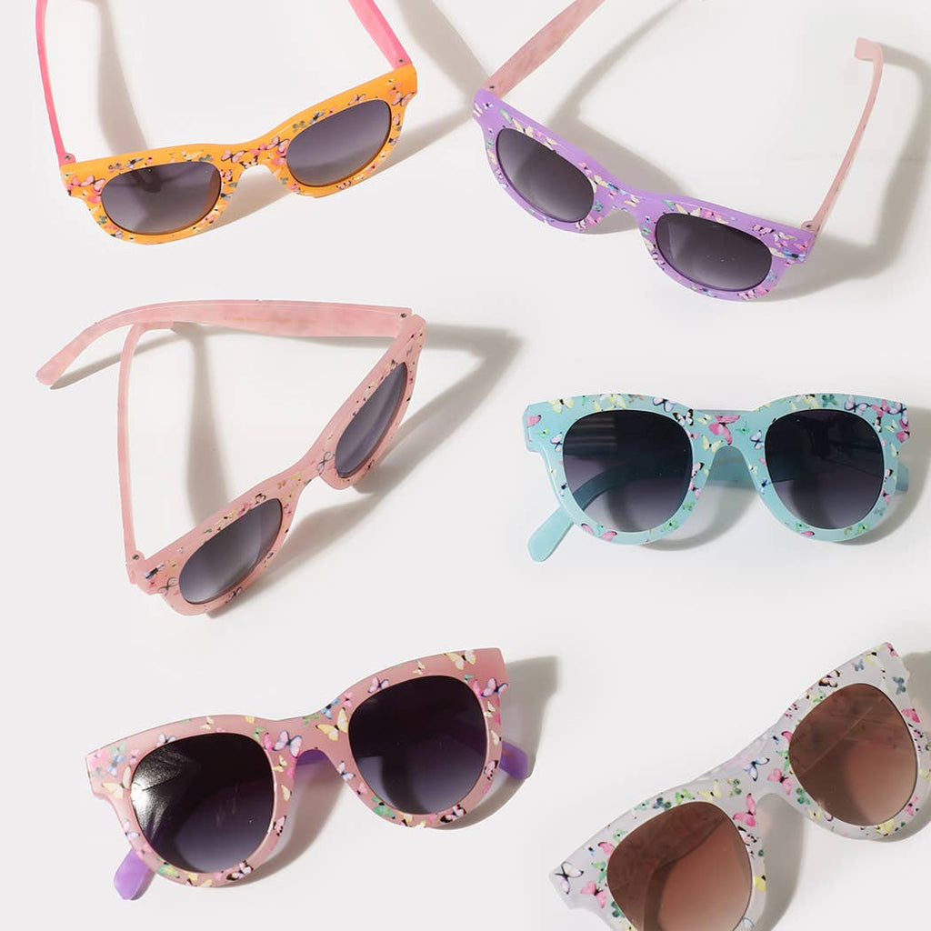 Girls Butterfly Print Square Sunglasses - Adult & Kids T-Shirts, Sweatshirts & Hoodies apparel design preview 1
