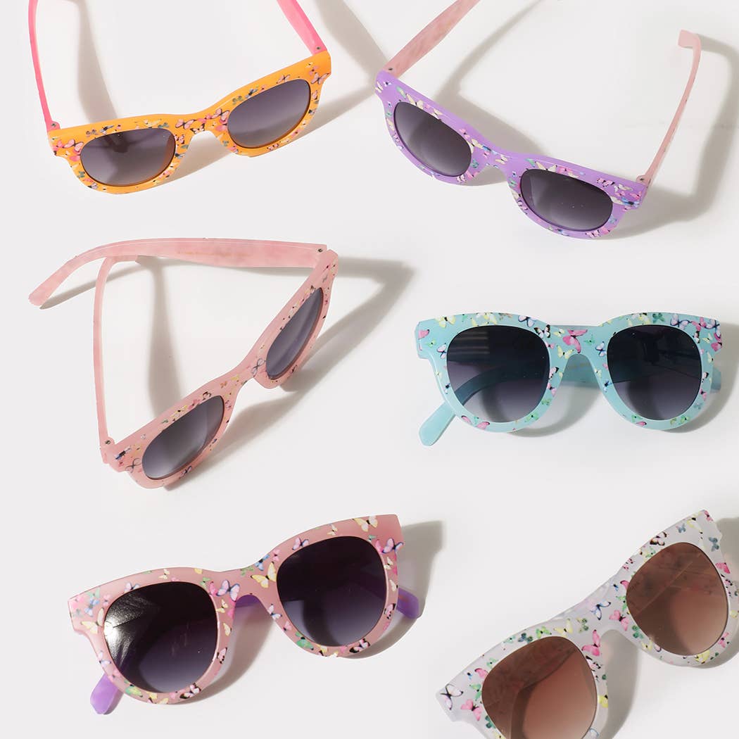 Girls Butterfly Print Square Sunglasses - Adult & Kids T-Shirts, Sweatshirts & Hoodies apparel design preview 1