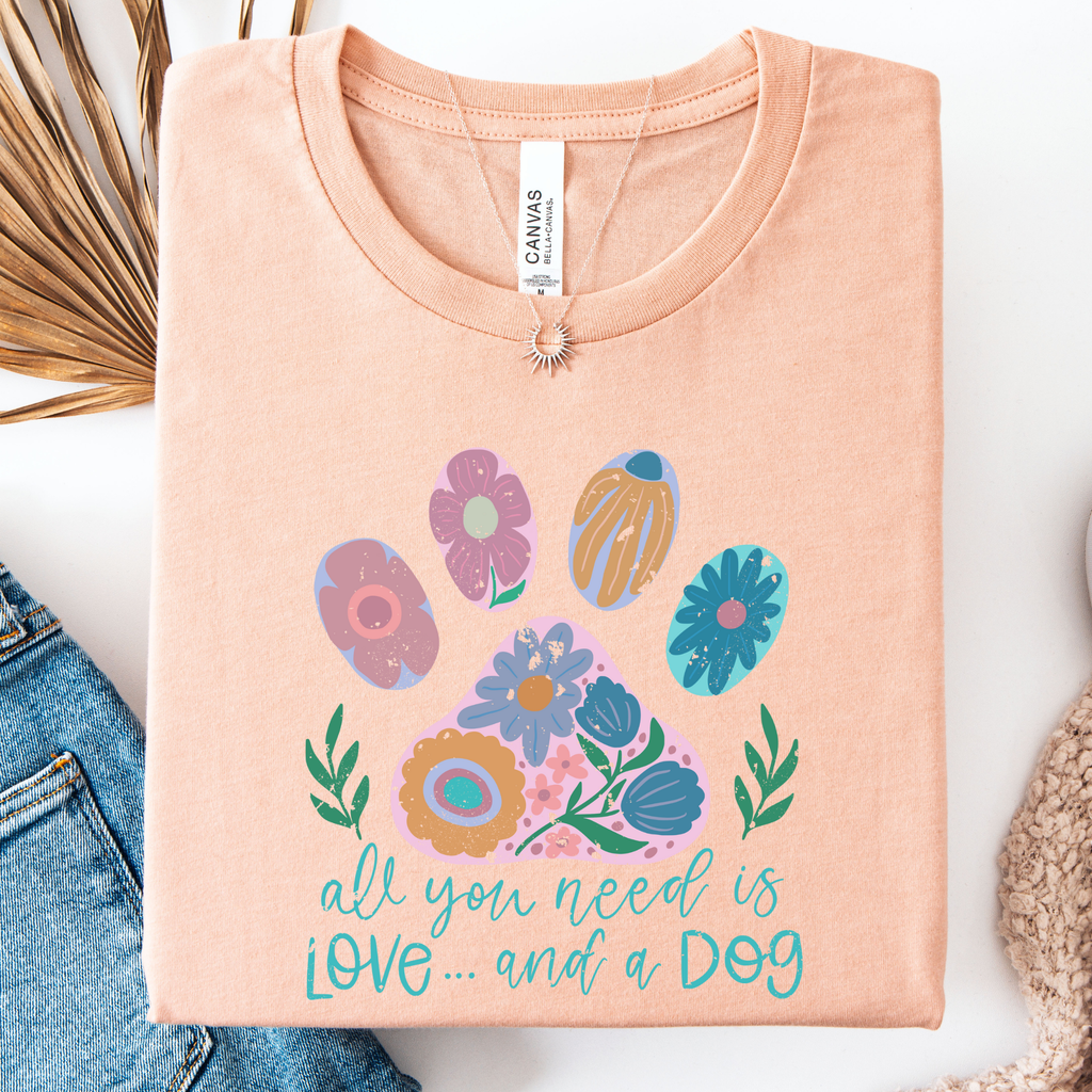 Love and A Dog Graphic - Adult & Kids T-Shirts, Sweatshirts & Hoodies apparel design preview 1