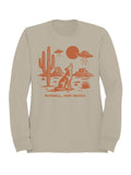 Roswell Desert Wolf and Ufo Scene Women's - Adult & Kids T-Shirts, Sweatshirts & Hoodies apparel design preview 1