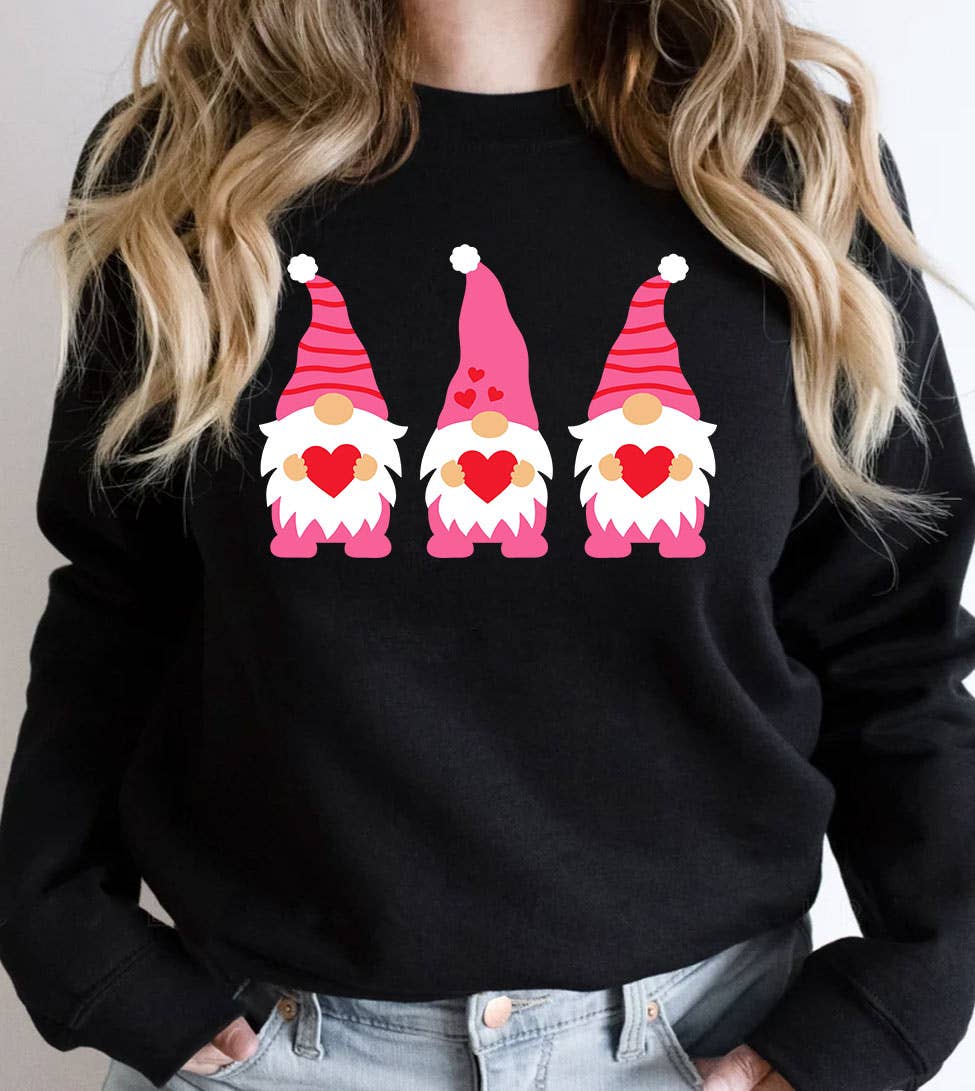 Gnome Valentine Valentine's Day Heart Fun - Adult & Kids T-Shirts, Sweatshirts & Hoodies apparel design preview 1
