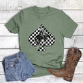 Western Cowboy Check Spade Graphic - Adult & Kids T-Shirts, Sweatshirts & Hoodies apparel design preview 1