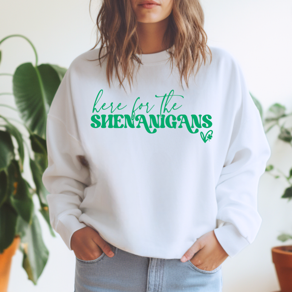 Here For the Shenanigans - Adult & Kids T-Shirts, Sweatshirts & Hoodies apparel design preview 1