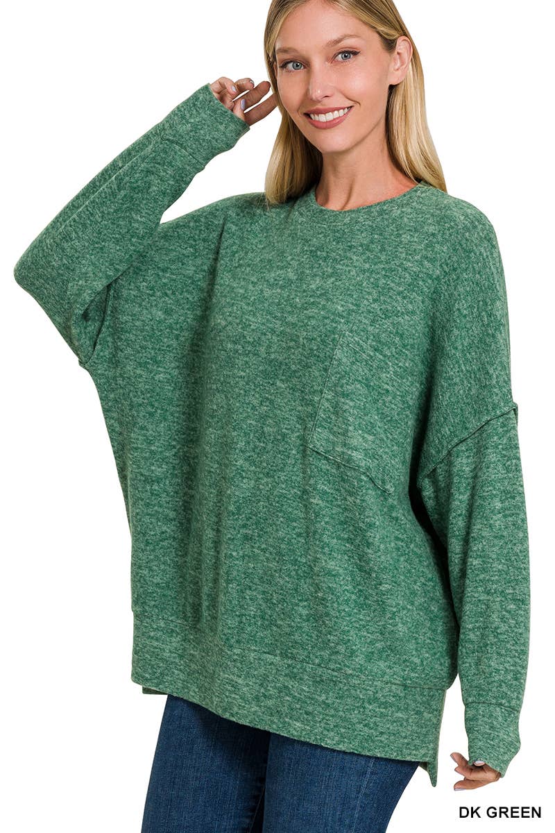 .Brushed Melange Drop Shoulder Oversized Sweater - Adult & Kids T-Shirts, Sweatshirts & Hoodies apparel design preview 1