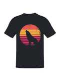 Retro Sunset Howling Wolf Silhouette Men's - Adult & Kids T-Shirts, Sweatshirts & Hoodies apparel design preview 1