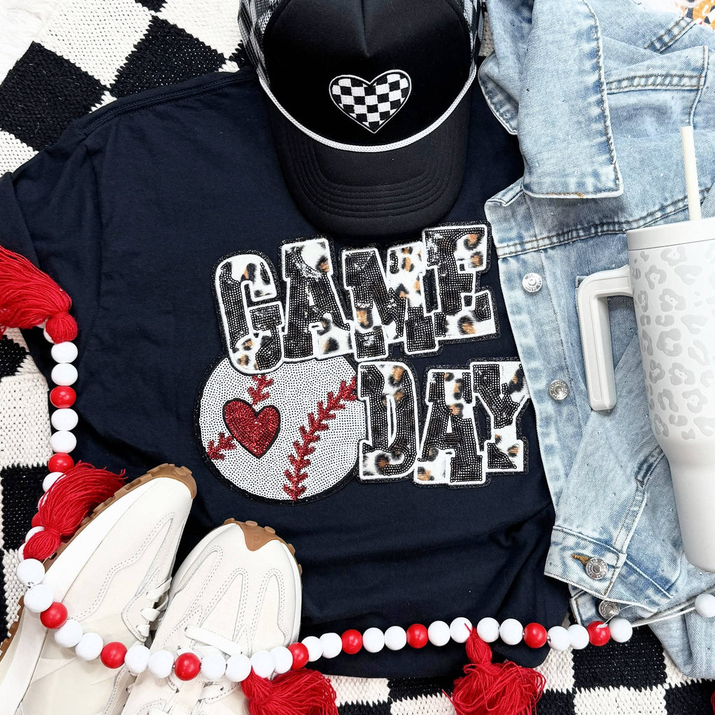 Baseball Leopard Sequin - Adult & Kids T-Shirts, Sweatshirts & Hoodies apparel design preview 1