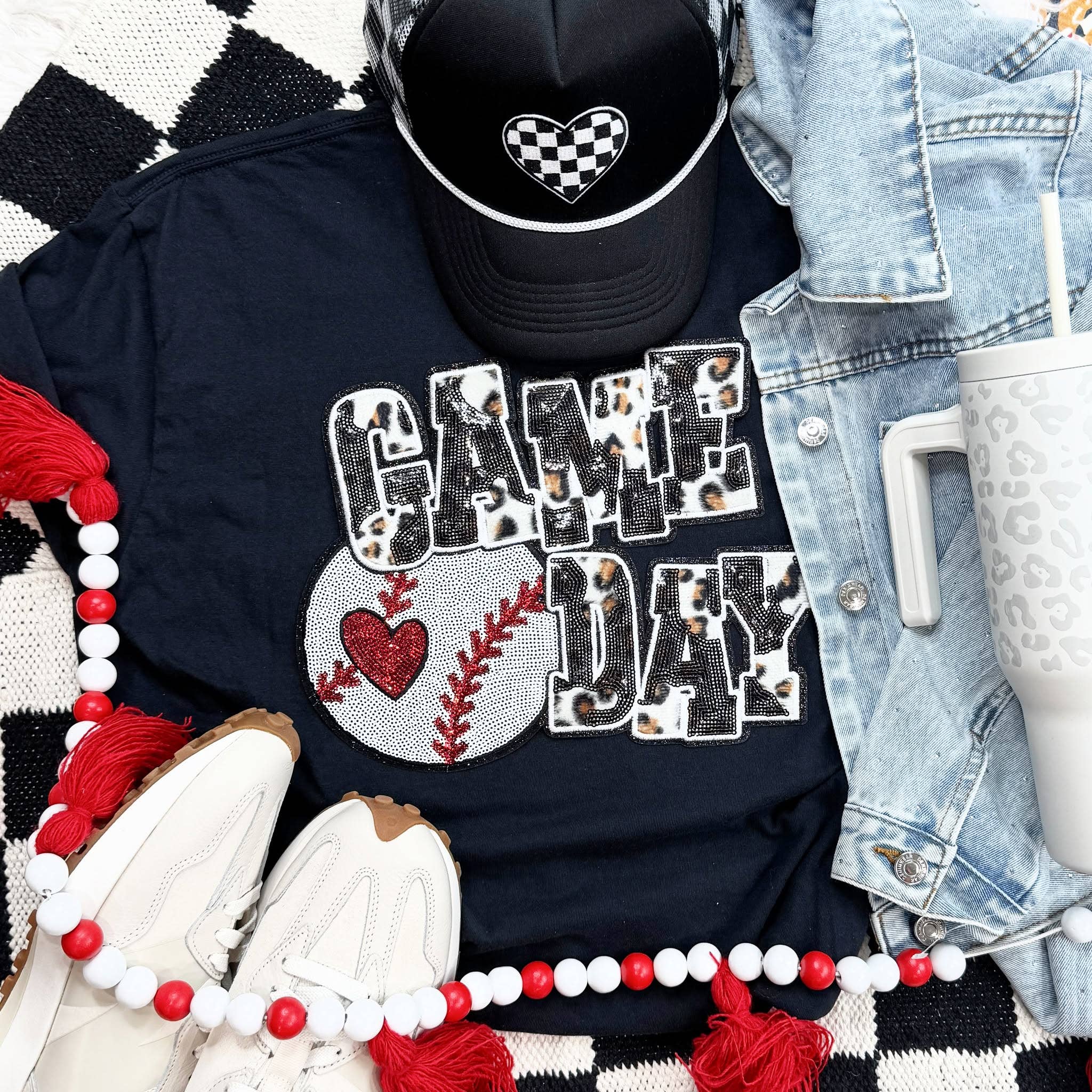 Baseball Leopard Sequin - Adult & Kids T-Shirts, Sweatshirts & Hoodies apparel design preview 1