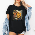 Retro Smiley, Halloween, Autumn, Fall, Flowers, - Adult & Kids T-Shirts, Sweatshirts & Hoodies apparel design preview 1