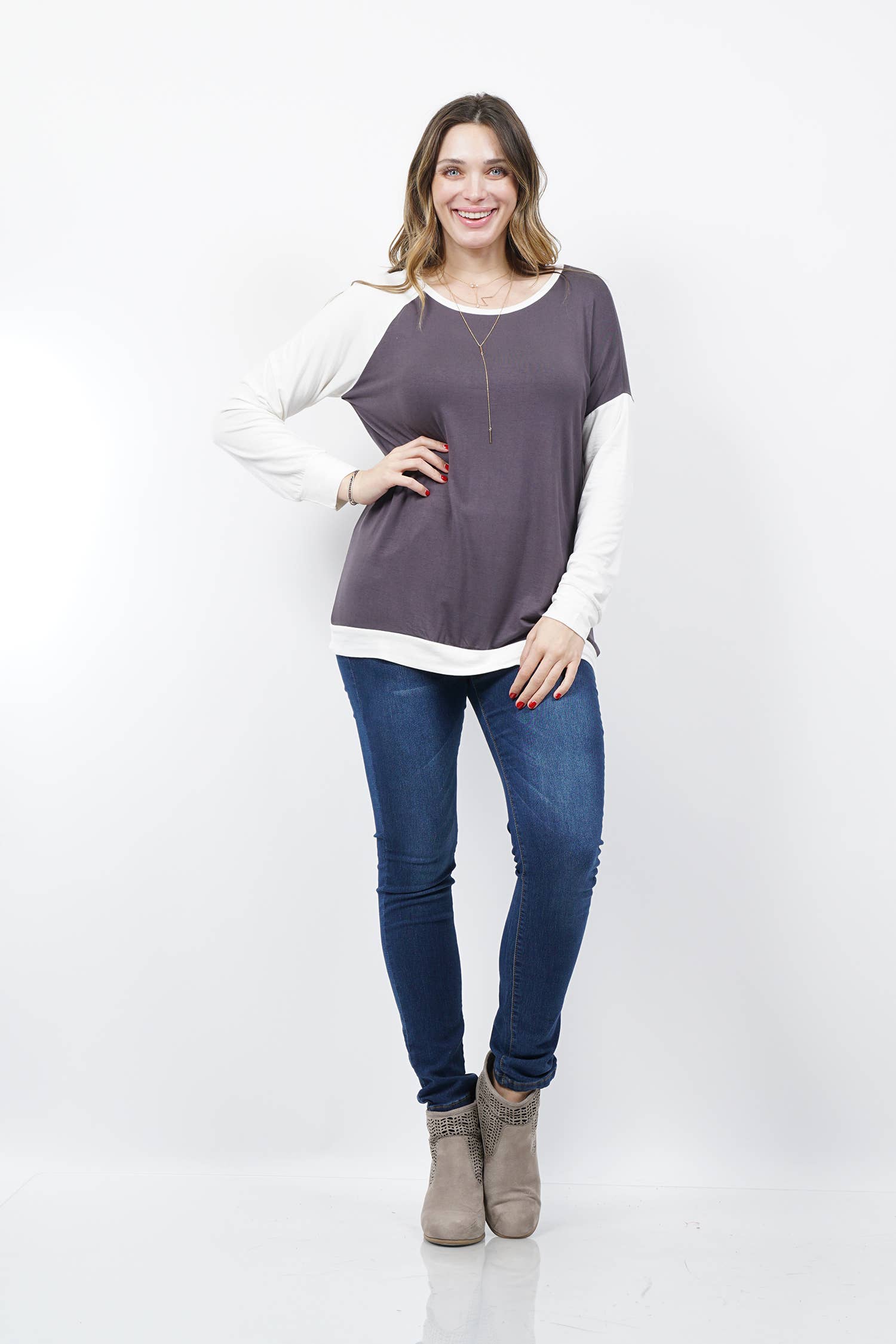 SI-12019 Plus Size Asymmetric Sleeve Top - Adult & Kids T-Shirts, Sweatshirts & Hoodies apparel design preview 1