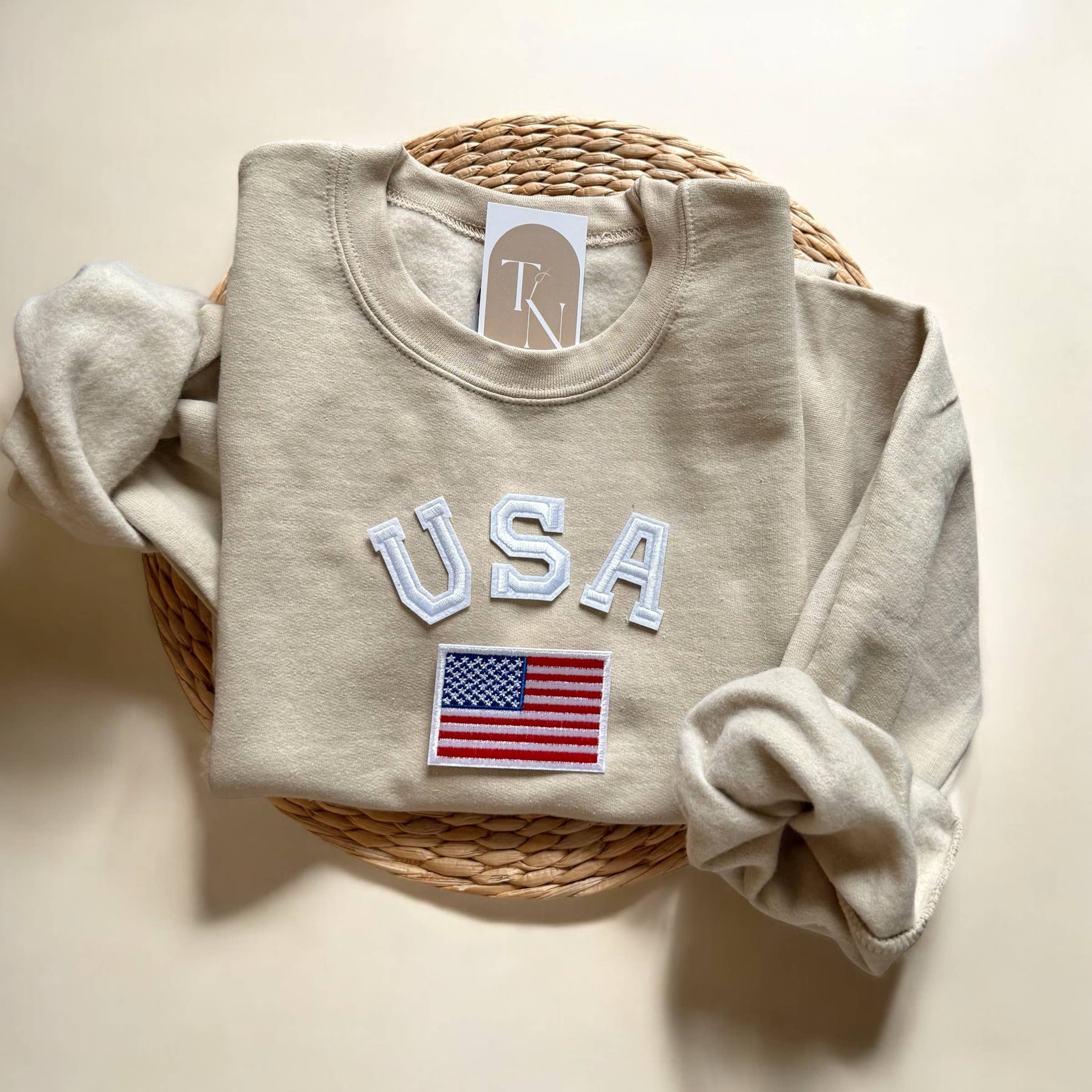 USA Flag Crewneck - Adult & Kids T-Shirts, Sweatshirts & Hoodies apparel design preview 1