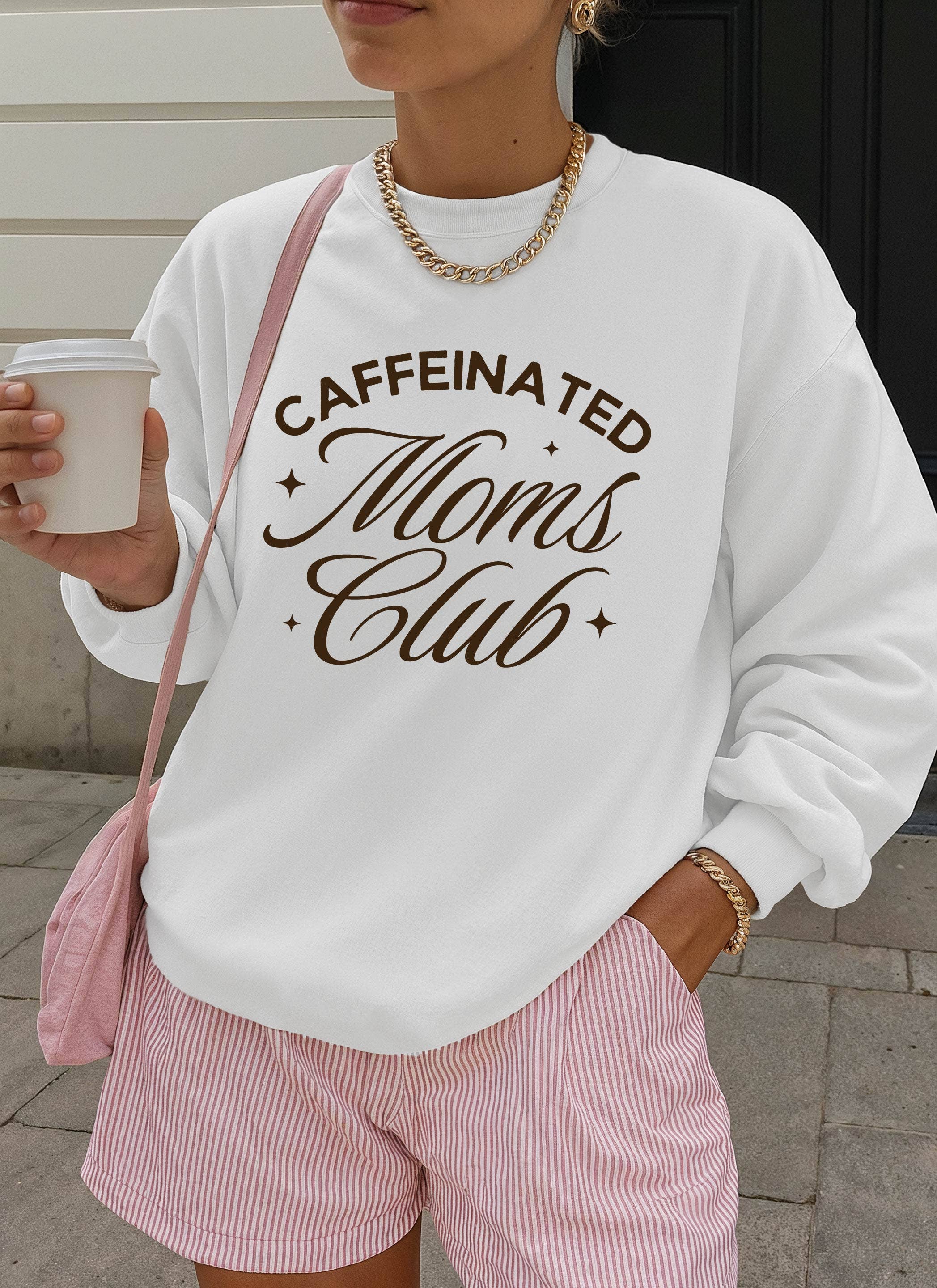 Coffee Caffeinated Moms Club, Spring Clothing - Adult & Kids T-Shirts, Sweatshirts & Hoodies apparel design preview 1