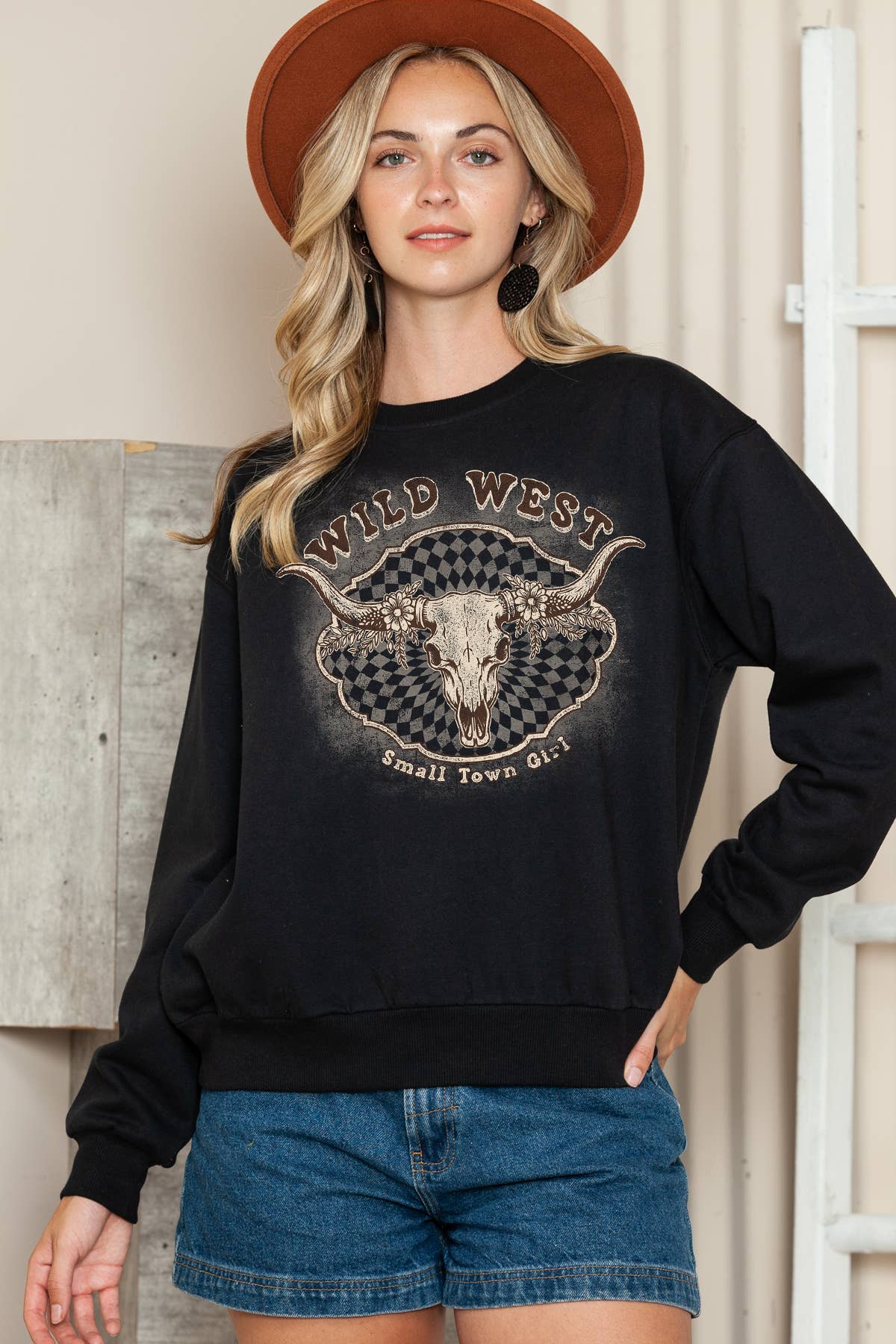 Women Western Graphic Print Sweater Top - Adult & Kids T-Shirts, Sweatshirts & Hoodies apparel design preview 1