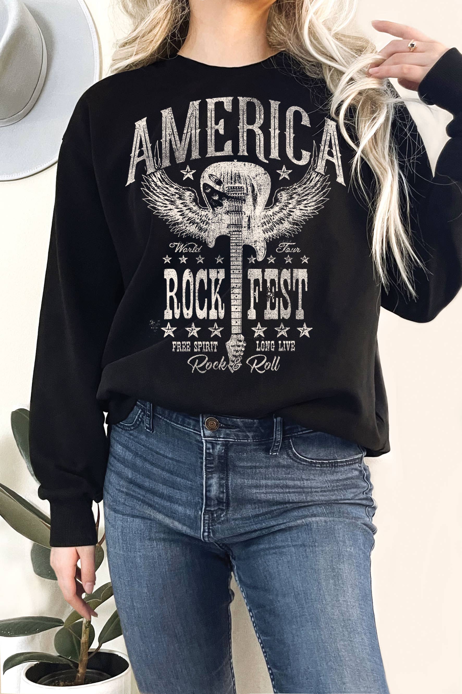 America Rock Fest Graphic Terry - Adult & Kids T-Shirts, Sweatshirts & Hoodies apparel design preview 1