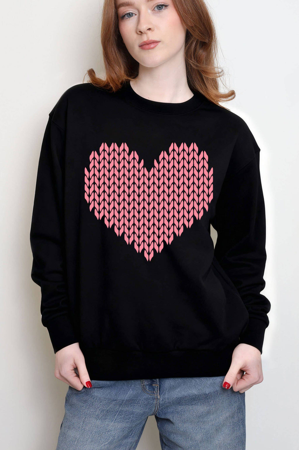 Knit Heart Graphic Brushed - Adult & Kids T-Shirts, Sweatshirts & Hoodies apparel design preview 1