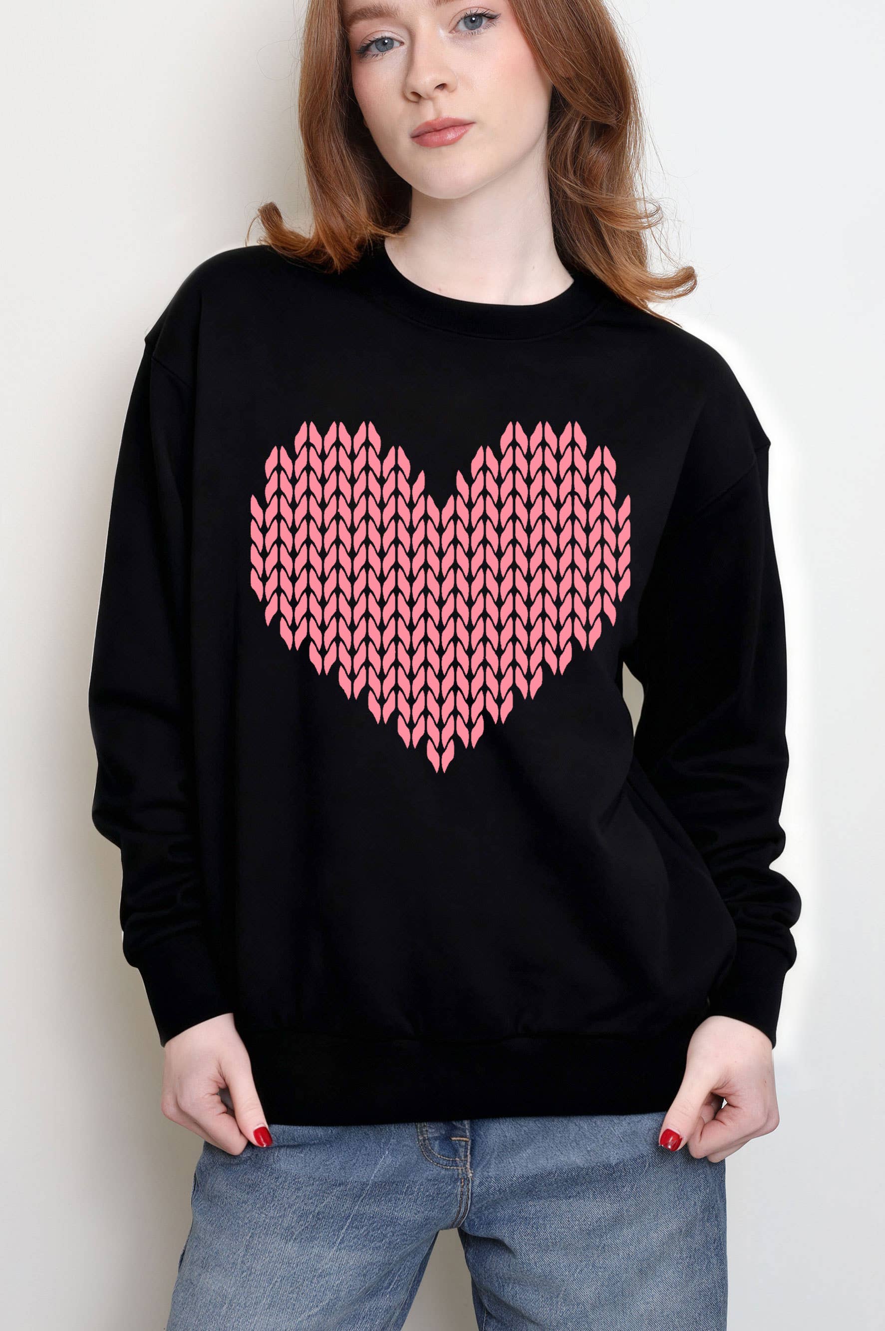 Knit Heart Graphic Brushed - Adult & Kids T-Shirts, Sweatshirts & Hoodies apparel design preview 1