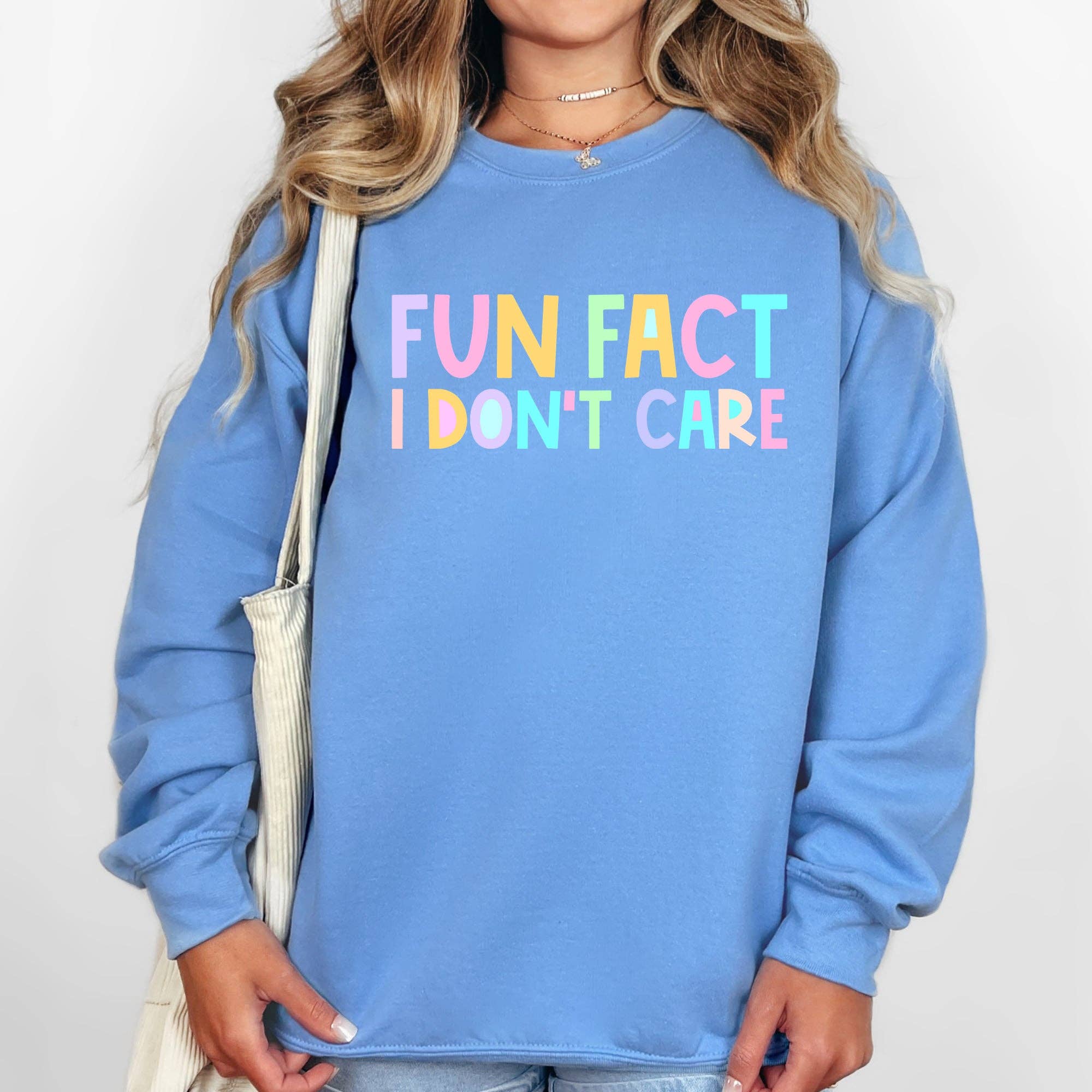 Fun Fact I Don't Care Colorful Pastel Funny Sassy - Adult & Kids T-Shirts, Sweatshirts & Hoodies apparel design preview 1