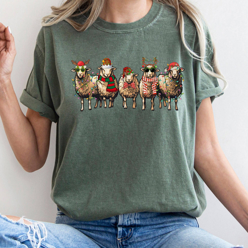 Christmas Sheep, Lovers, Santa, Farm Life - Adult & Kids T-Shirts, Sweatshirts & Hoodies apparel design preview 1