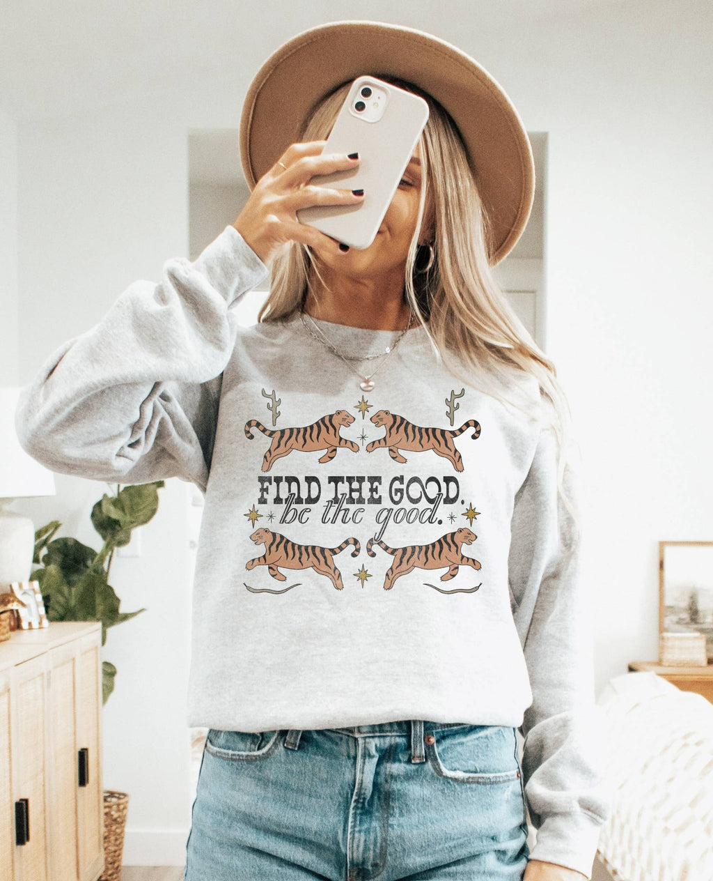 Find the Good Tiger Crew Neck - Adult & Kids T-Shirts, Sweatshirts & Hoodies apparel design preview 1